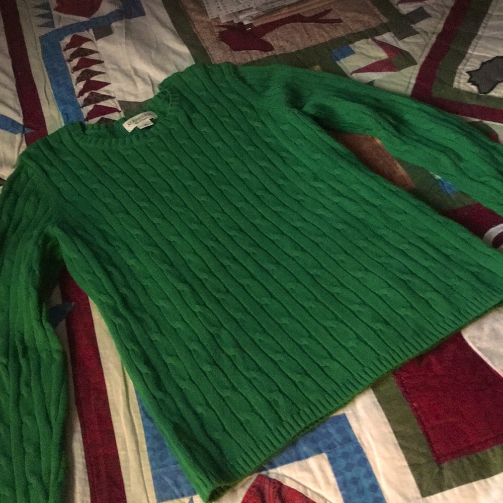 EUC St Johns BayGreen Classic Cable Sweater Size S